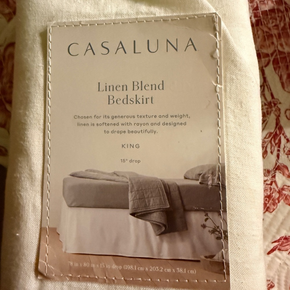 Casaluna Linen Blend Bedskirt - Soft White